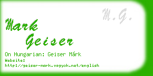 mark geiser business card
